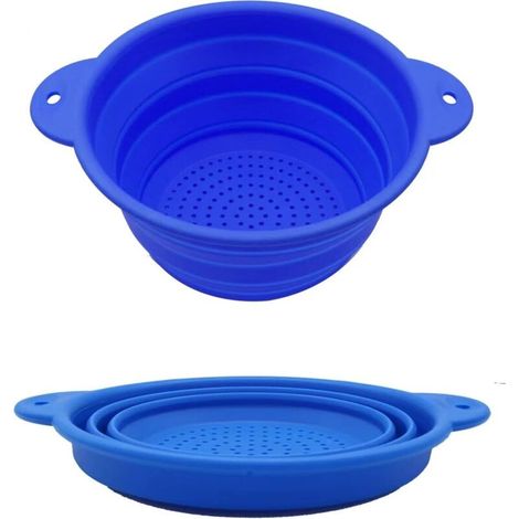 Scolapasta pieghevole in silicone alimentare con manico in plastica per scolare pasta e verdure lavabile in lavastoviglie - Crezuo