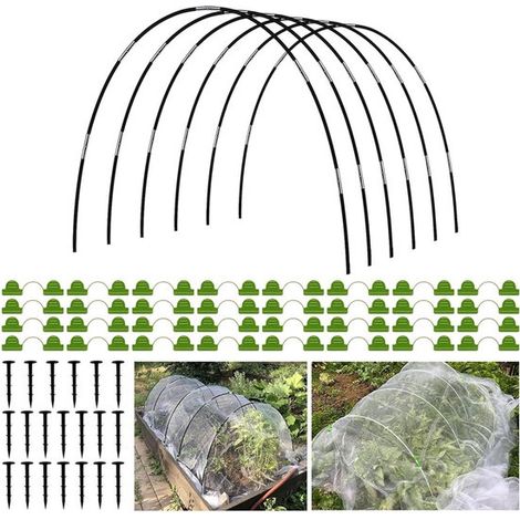 Set de 18 arceaux de jardin – Fibre de verre – Serres, tunnels, filets – Protection des plantes (1/5)