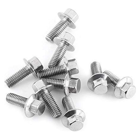 10-teiliges Schraubenset aus Edelstahl M6 SS304, Sechskant-Flanschschrauben mit Unterlegscheiben (M635). (1/5)