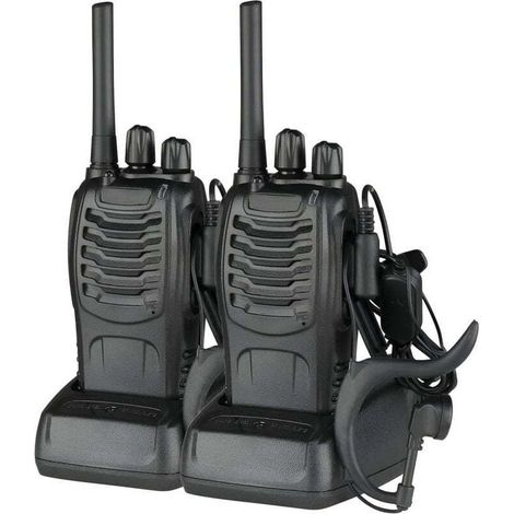 Talkie-walkie Baofeng BF-88E - Fréquences PMR européennes - Communication extérieure sans fil - Set double avec écouteurs et câble USB - Idéal pour activités en plein air