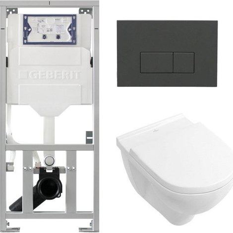 Villeroy & Boch O.novo Ensemble WC - réservoir encastré Geberit - cuvette suspendue à chasse profonde - abattant softclose - plaque de commande (1/5)