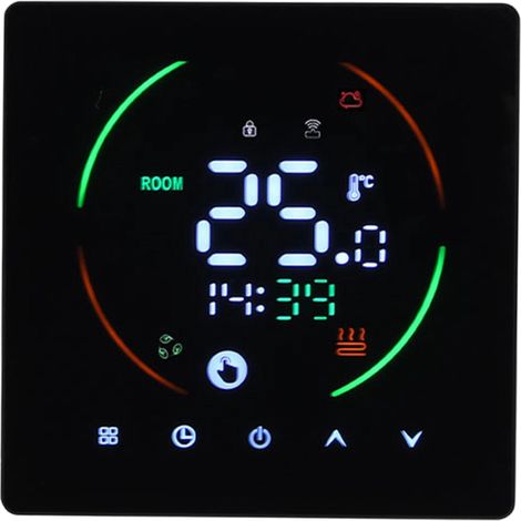 Thermostat de chauffage électrique - écran LCD - programmable hebdomadaire - pour maison - 16A (1/5)