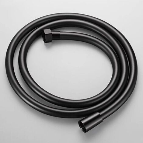 Tuyau de douche flexible en PVC noir de 1.5m, pour pomme de douche à main de salle de bain,de (1/4)