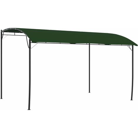 vidaXL Gazebo 4 x 3 x 2,55 m Verde Tessuto e Alluminio 180 gsm
