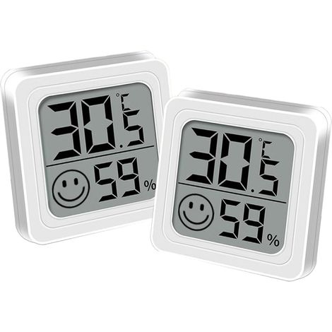 Set di 2 termometri e igrometri da interni - Con interruttore ℃/℉ - Sensore di temperatura e umidità - Per cameretta, serra, ufficio