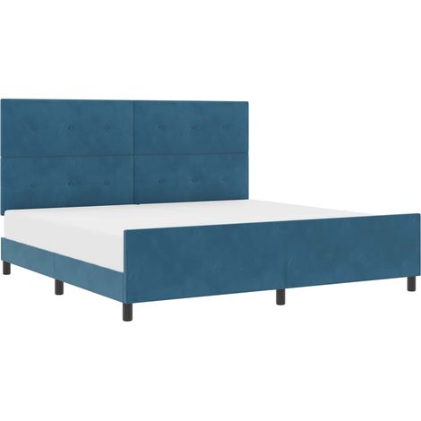 Maison Exclusive - Letto a molle con testiera Blu Scuro 200 x 200 cm Velluto (1/5)