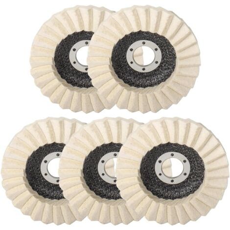 5 Pcs Disque de Polissage en Feutre de Laine, 125mm x 22,2 mm Disque Polissage Feutre, Disque Lamelle Feutre, pour Polissage Verre, Métal (1/5)