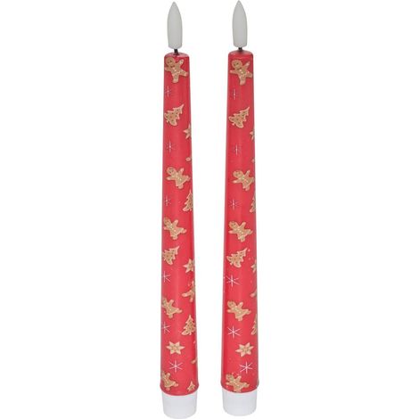 Set di 2 candele led a forma di candela con motivo stampato - Feeric lights & christmas (1/5)