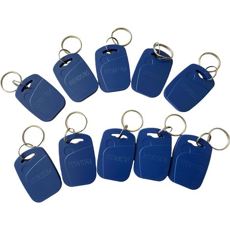 Lot de 10 porte-clés 125 kHz EM4100 RFID pour contrôle d'accès - Cartes de proximité TK4100 - Cartes d'identification intelligentes en lecture seule (1/4)