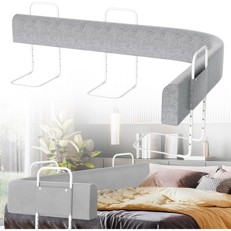 Wolketon 1x Bettgitter 200cm Grau, höhenverstellbares Bettschutzgitter, Kinderbettgitter Babybettgitter Rausfallschutz für Familienbett & Kinderbett (1/5)