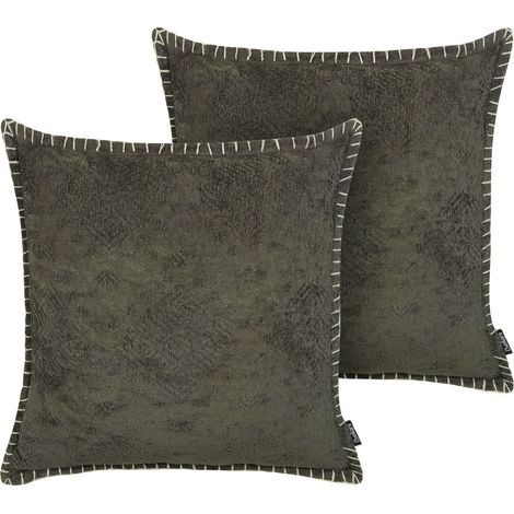 Conjunto de cojines decorativos patrón geométrico gris 45 x 45 cm decoración glamour vintage Melur