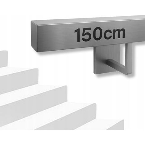 Rampe d’escalier - 150 cm - Acier inoxydable - Design moderne - Résistante et élégante