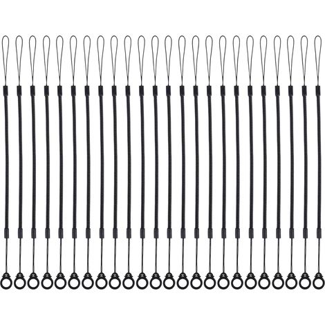 Cinghia a spirale flessibile e retrattile a 24 pezzi per disegnare su touchscreen e touchpad, che impedisce di perdere la penna (nera). (1/5)