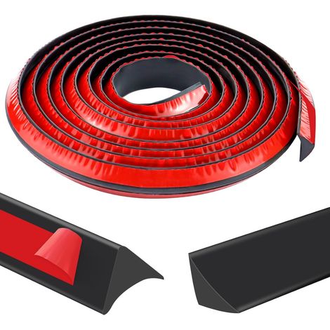 Moulure Adhesive, Triangle TPE Profil Finition Plan de Travail Baguette, Moulure Autocollante Flexible pour les Coins de Cuisine et de Salle de Bain (Noir, 3 m) (1/5)