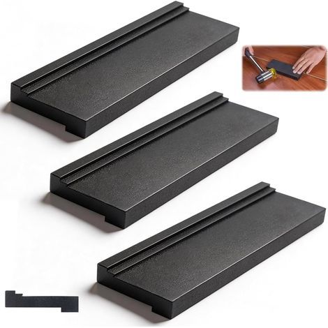 Set di 3 blocchi di battitura resistenti per pavimenti flottanti, blocchi di battitura a scanalature multiple per l'installazione di pavimenti, strumento 3 in 1 per pavimenti e battiscopa, densi e res (1/5)