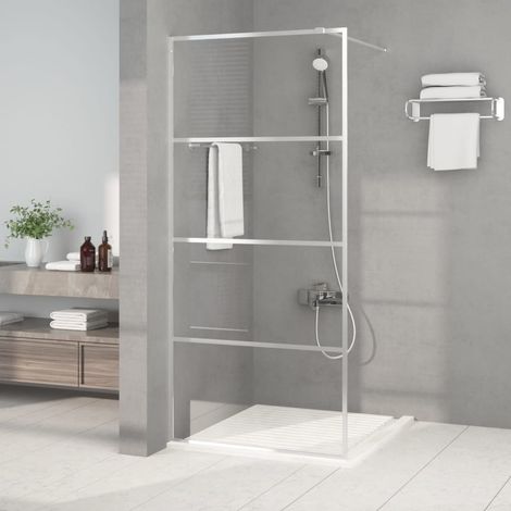 Paroi de douche pour douche à l'italienne, argentée, 90 x 195 cm, verre trempé transparent