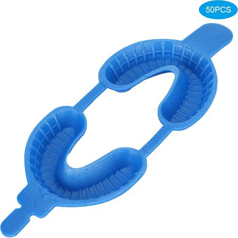 Lot de 50 gouttières dentaires jetables fluorées, gouttières à double arcade, aides dentaires L (1/5)