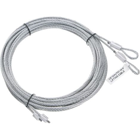 2pcs 15.6 Feet 4.5 Metres Garage Door Cable 3 mm Diameter Twist Spring Wire, Galvanized Steel (1/5)