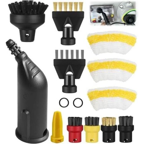 Kit accessoires Kärcher 14pcs - Entretien SC1/SC2/SC3/SC4/SC5 - Maison - Buse allongée/courbée, brosse ronde - Propriétaires de Kärcher (1/4)