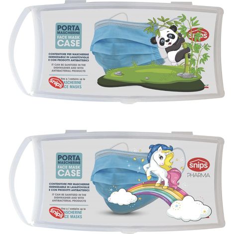 Snips Porta Mascherine Kids-Bambino Made in Italy, Bianco con Decoro (Modelli Assortiti), Piccolo, 1 Pezzo (1/5)
