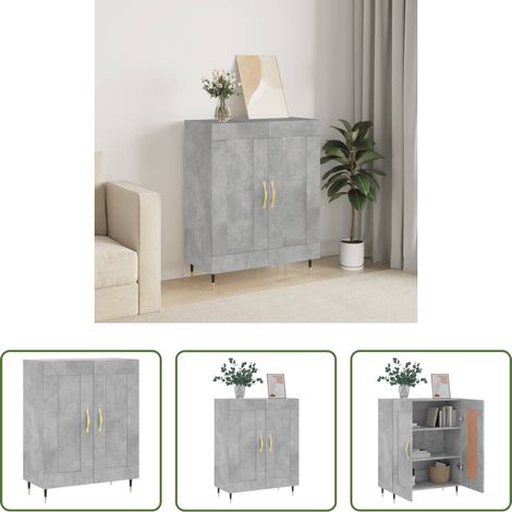 vidaXL Stauraum - Sideboard Betongrau 69,5x34x90 cm Holzwerkstoff (1/5)