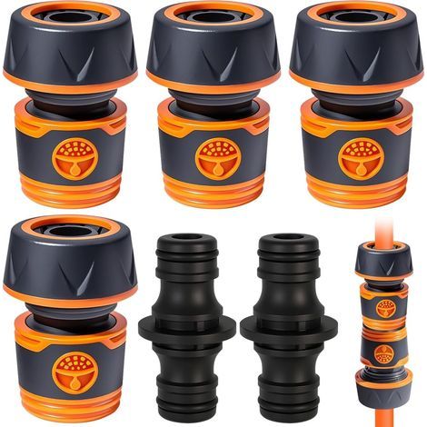 4 Pièces Raccord Tuyau,Connecteur 19mm,Système Rapide 3/4",Accessoire Arrosage,Jardin Agriculture (1/5)