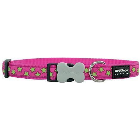 Collier chien Red Dingo Fantaisie rose motifs étoiles Taille : T3