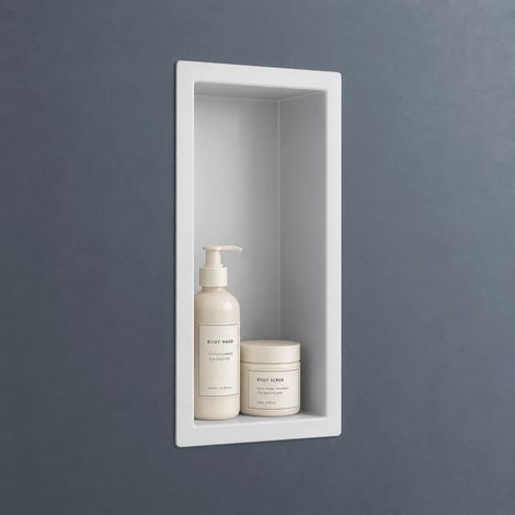 Doporro – Niche de douche à carreler 15x30cm – Étagère murale en acier inoxydable – Installation verticale/horizontale – Rangement pour produits de douche (1/5)