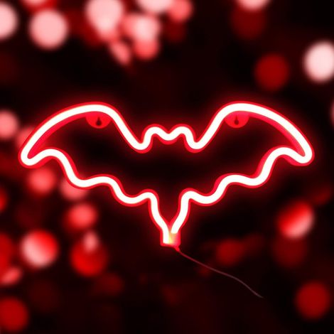 Décoration de Noël en forme d'ailes de chauve-souris néon LED, décoration d'Halloween en forme d'ailes de chauve-souris (1/5)