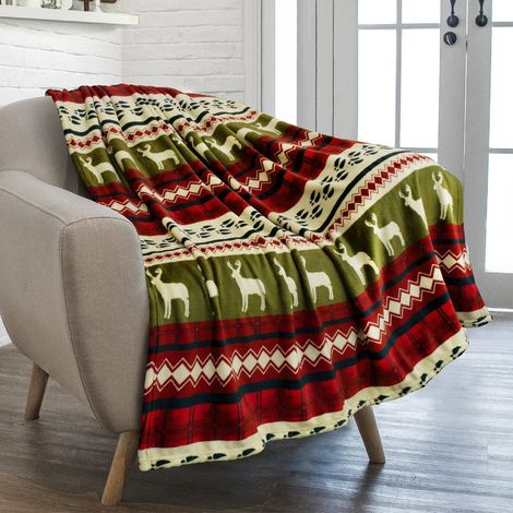 150 x 130 cm – Doppelte, superweiche Sofadecke aus Mikrofaser-Sherpa-Fleece
