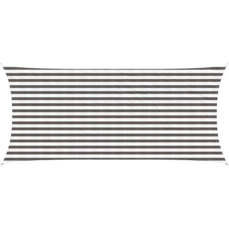 Sunshade Sail Light Grey and White 2 x 4 m HDPE vidaXL