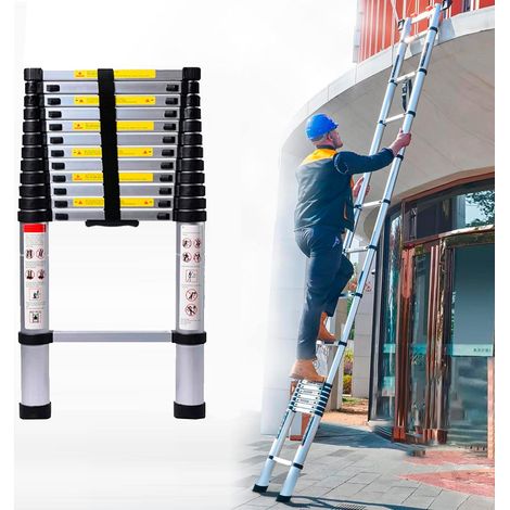 Neo 3.2M Extendable Portable Foldable Telescopic Ladder Multi-Purpose Aluminium Telescoping Ladder Sturdy Loft Ladder with EN131 Certificate (1/5)