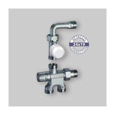Kit Valvola Termostatica Con Detentore Monotubo "Grt" 1/2" - 24X19 Far (1/4)