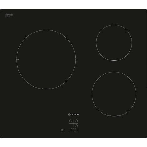 Induktionskochfeld 60 cm - Bosch Serie 2 - 3 Kochzonen - Schwarz - Touch Select - H5,1 x L59,2 x P52,2 cm - PUC611AA5E (1/4)