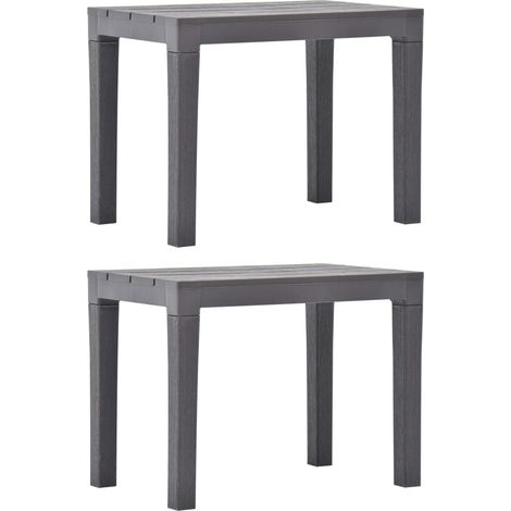 Panca da giardino mobili da esterno per patio terrazze da giardino 2 pezzi plastica color moka 020011851
