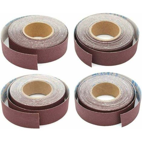UlisemRouleau de papier abrasif, grain 150, grain 240, grain 320, bande abrasive grain 400 - 6 mètres 4 rouleaux de bande abrasive pour poncer le bois, le tournage sur bois, l'automobile (1/3)