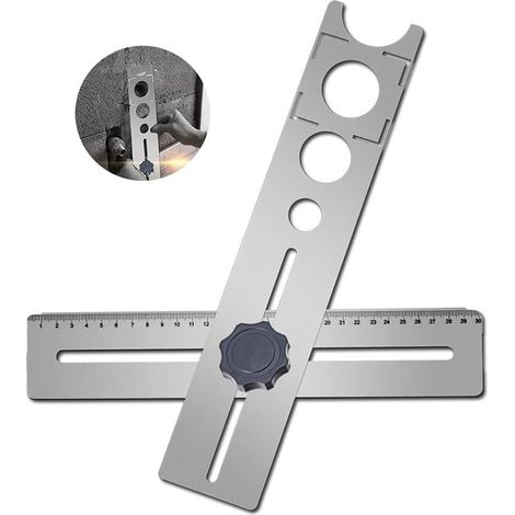 Localizzatore di fori per piastrelle in ceramica, strumento portatile universale per forare il marmo, realizzato in acciaio inox per distanziatori. (1/5)