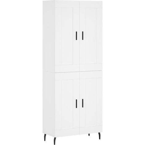 Aparador cómoda mueble de almacenaje organizador cocina salón salón alto 695 x 34 x 180 cm madera de ingeniería blanco 020032708