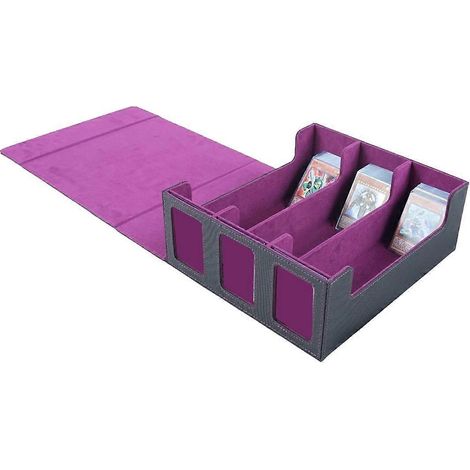 Boîte de rangement magnétique violette avec fenêtre de visualisation pour cartes à collectionner (1/5)