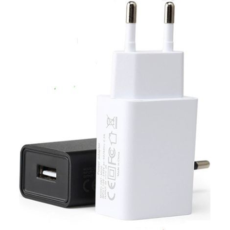 EU 5V/2A USB-Ladegerät, CE-zertifiziert, 2er-Pack – Für iPhone und Android, Weiß-Schwarzes Design (1/3)