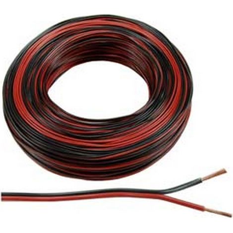 100MT CAVO ELETTRICO BIPOLARE PIATTINA PER ALTOPARLANTI ROSSO/NERO - 2x mmq.1