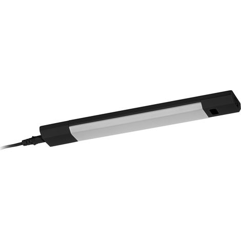 OSRAM Spot Linear Edge Sensor haute tension pour meuble avec technologie RGBW, 30 cm, couleurs de lumière RGBW sélectionnables, intensité variable, 4 W, 230 lm, 3 000 K, blanc chaud, aluminium noir, I