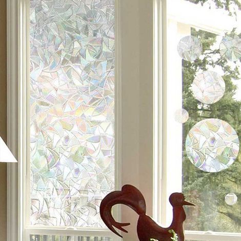 Pellicola 3D per finestre, pellicola decorativa autoadesiva, pellicola per la privacy, adesiva per piani d'appoggio, resistente ai raggi UV - 44,5 x 300 cm (1/3)