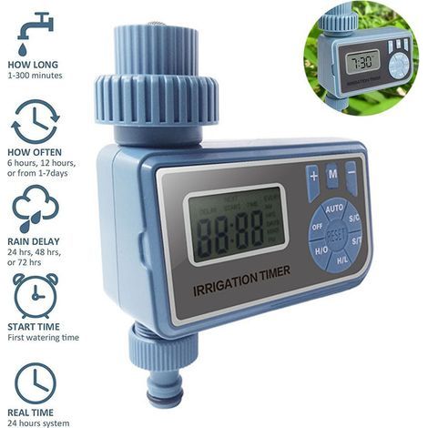 Sprinkler Timer - 1 Sortie - IP65 - Alimentation Piles AA - Ecran LCD - Pour Jardin Pelouse Serre Goutte A Goutte - 1 Piece (1/5)