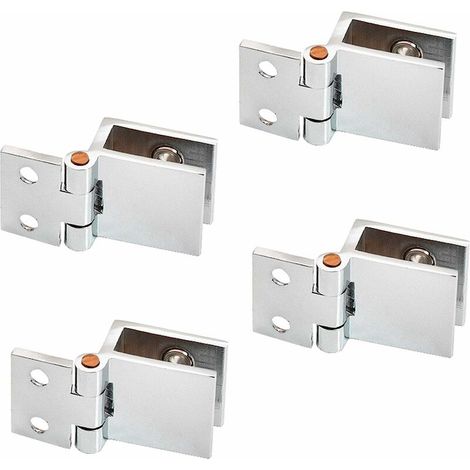 royaluxe- 4 pcs Clip de porte verre charnière, Charnière de porte en verre en acier inoxydable, Charnière pliante en verre, Charnière De Serrage De Porte, Charnière pour Porte en Verre de Meuble de C (1/3)