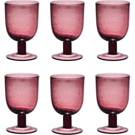 Table Passion - Verre à pied 28 cl Luberon bullé violet (lot de 6) (1/2)