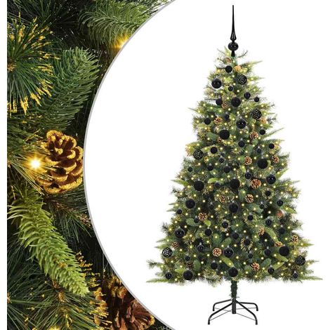 Árbol de Navidad artificial con ramas plegables y conos 180 cm vidaXL (1/5)
