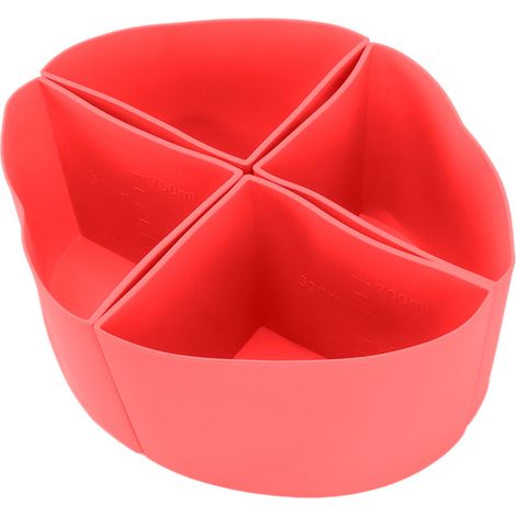 Couvercle en silicone 4 en 1 pour autocuiseur, réutilisable et étanche, pour cocottes de 6 litres, rouge (1/5)