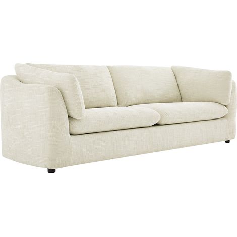 Divano 3 posti in tessuto testurizzato beige - NURABI