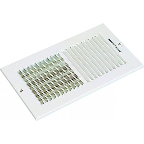 Grille murale soufflage acier blanc avec registre intégré SR 356 254x152 mm ALDES 11050182